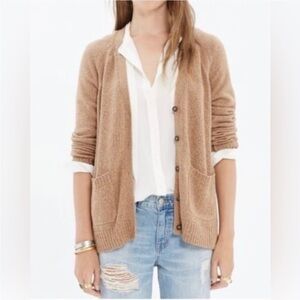 Madewell Texturework Cardigan Sweater Knit Camel/ Brown Sz XS